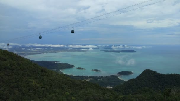 Sky Bridge Kabelbaan Eiland Langkawi Maleisië — Stockvideo