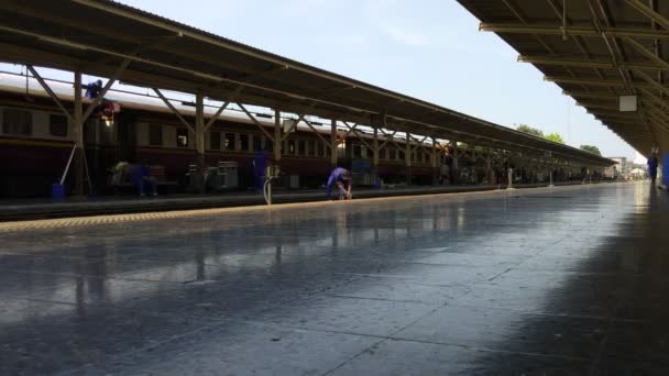 Zeitraffer Des Bangkok Bahnhofs Hua Lamphong Station Größter Und Verkehrsreichster — Stockvideo