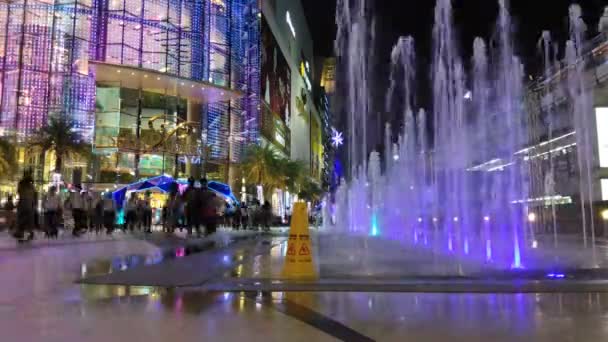 Bangkok Thailand Dezember 2018 Nachtlicht Siam Paragon Einkaufszentrum Der Nähe — Stockvideo