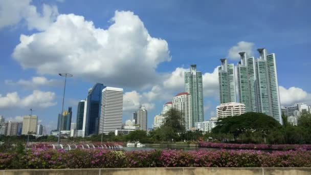 Time Lapse Parc Benjakiti Dans Quartier Des Affaires Bangkok Thaïlande — Video