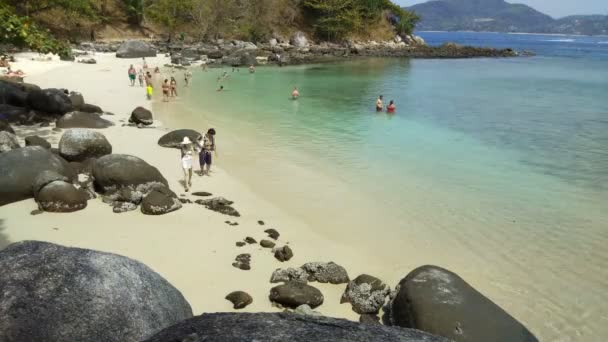 Time Lapse Hermosa Playa Arena Blanca Phuket Tailandia — Vídeos de Stock