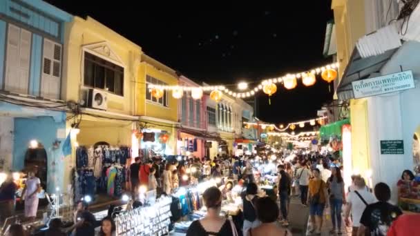 Phuket Thaiföld Február 2019 Phuket Walking Street Sertészsír Yai Vasárnap — Stock videók
