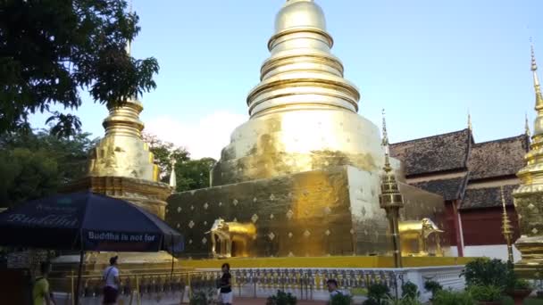 Chiang Mai Thaïlande Décembre 2018 Promenade Touristique Autour Temple Thaïlandais — Video