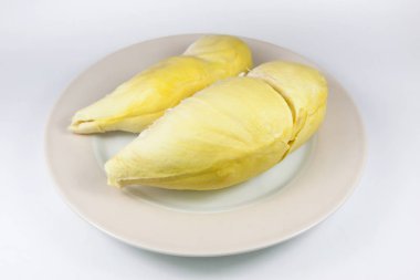 Durian, beyaz arka plan üzerinde izole meyve Kral.