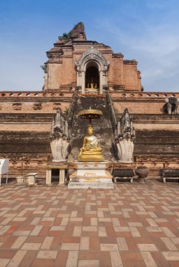 Wat Chedi Luang tapınakta Chiang mai, Tayland