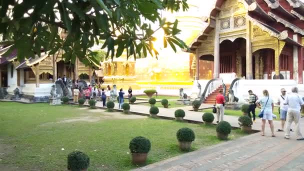 Chiang Mai Thailand December 2018 Turist Promenad Runt Thai Temple — Stockvideo