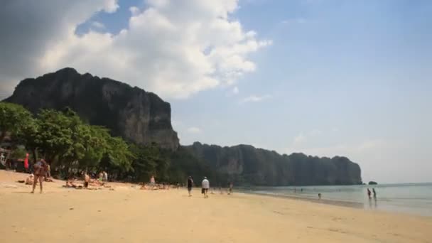 Pauză Timp Plajă Frumoasă Nisip Alb Phuket Thailanda — Videoclip de stoc