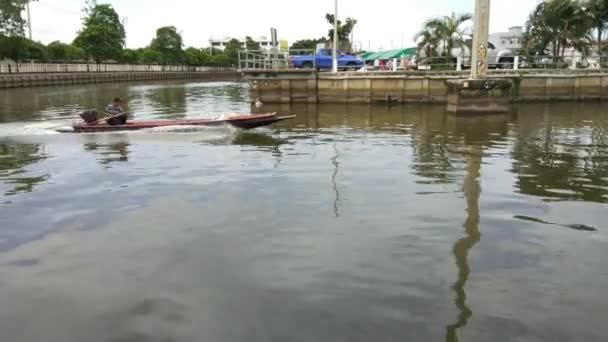 Barco Canall Bangkok Tailandia — Vídeo de stock