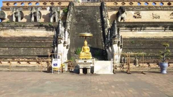 Wat Chedi Luang Tempel Chiang Mai Thailand — Stockvideo