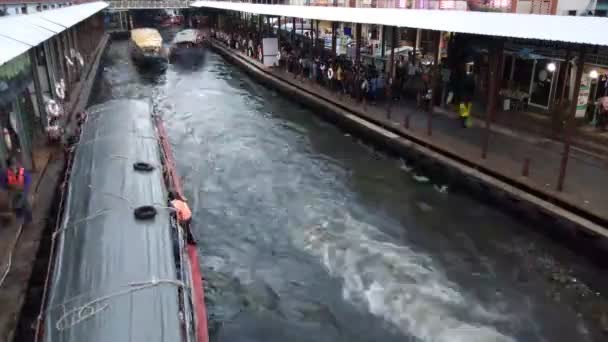 Vista Superior Del Barco Expreso Bangkok Tailandia — Vídeo de stock