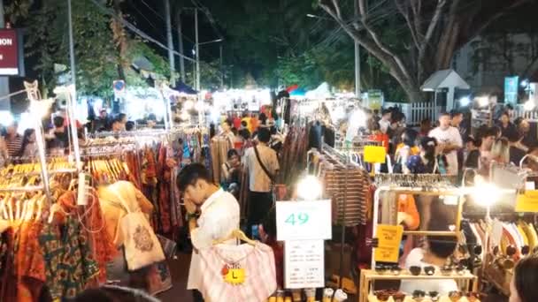 Chiang Mai Thailand Dezember 2018 Sonntags Markt Spazierweg Chiang Mai — Stockvideo