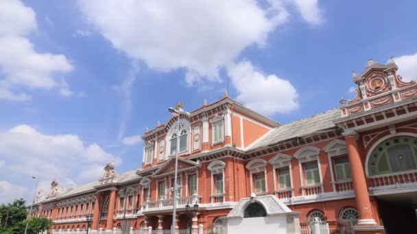 Χρονική Λήξη Παλαιού Κτηρίου Ευρωπαϊκού Στιλ Στην Μπανγκόκ Ταϊλάνδη — Αρχείο Βίντεο