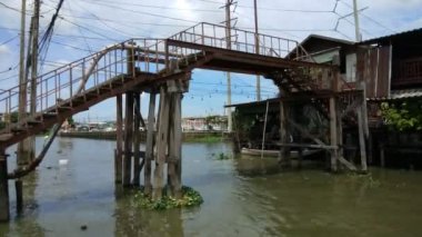 Bangkok Tayland topluluk kanal zaman atlamalı.