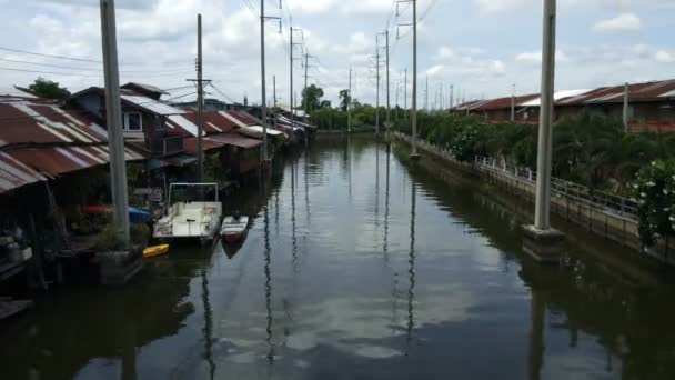 Bangkok Tayland Topluluk Kanal Zaman Atlamalı — Stok video