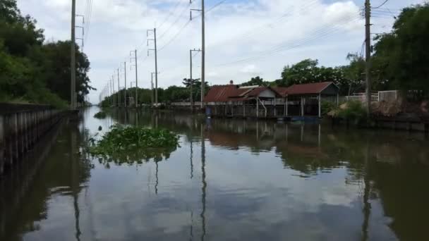 Tid Förflutit Gemenskap Canal Bangkok Thailand — Stockvideo