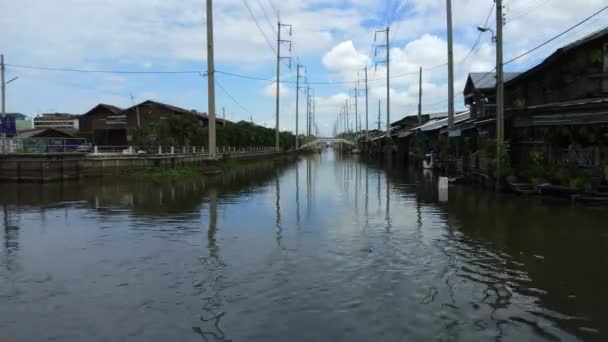 Tijdverloop Van Het Communautaire Kanaal Bangkok Thailand — Stockvideo