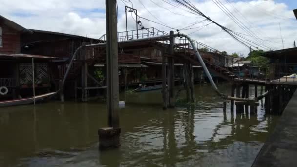 Tid Förflutit Gemenskap Canal Bangkok Thailand — Stockvideo