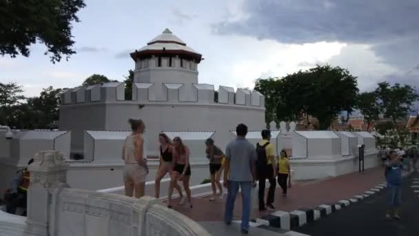 Het Prachtige Witte Mahakan Fort Historische Defencive Constructure Bangkok Thailand — Stockvideo