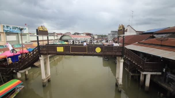 Amphawa Yüzen Pazarı Samut Songkhram Tayland — Stok video