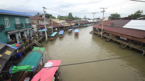 Amphawa Yüzen Pazarı Samut Songkhram Tayland — Stok video
