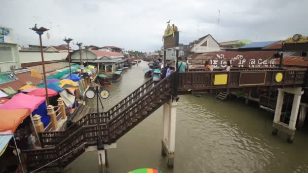 Amphawa Floating Market Samut Songkhram Thailandia — Video Stock