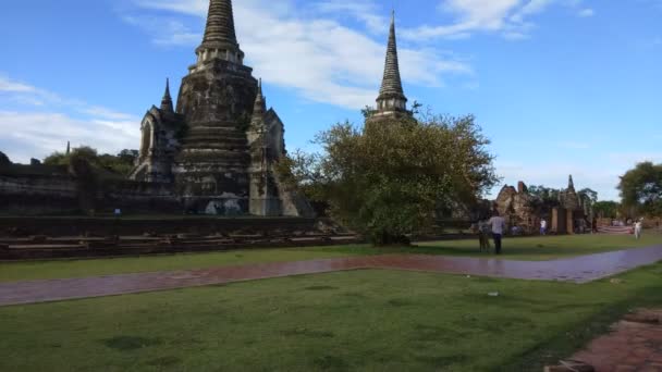 Vervaltijd Van Ayutthaya Historical Park Boeddhistische Tempel Thailand Ayutthaya Thailand — Stockvideo