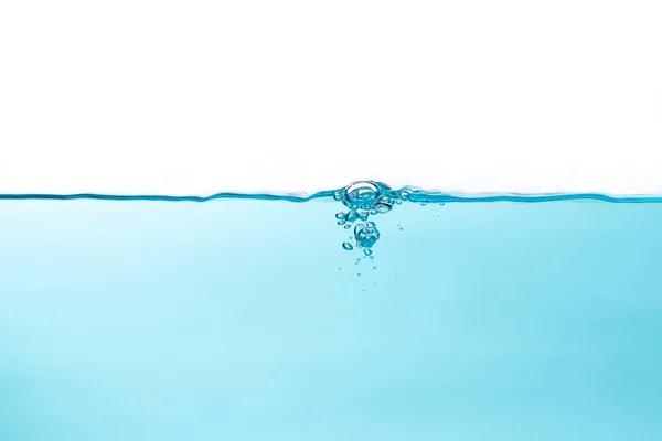 Zbliżenie Pęcherzyków Powietrza Rozprysk Wody Rozprysk Wody Izolowany Białym Tle — Zdjęcie stockowe