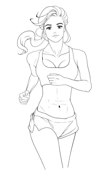 Drawing Running Girl — Stock Photo, Image