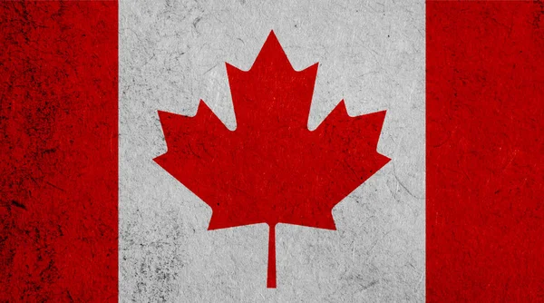 Canadian flag, banner on old paper background