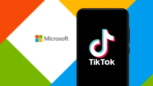 Inteligentny Telefon Logo Tik Tok Który Jest Popularnym Portalem Społecznościowym — Zdjęcie stockowe