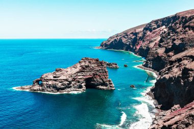 Roque Santo Domingo Plajı, La Palma, Kanarya Adaları 'ndan görüntü
