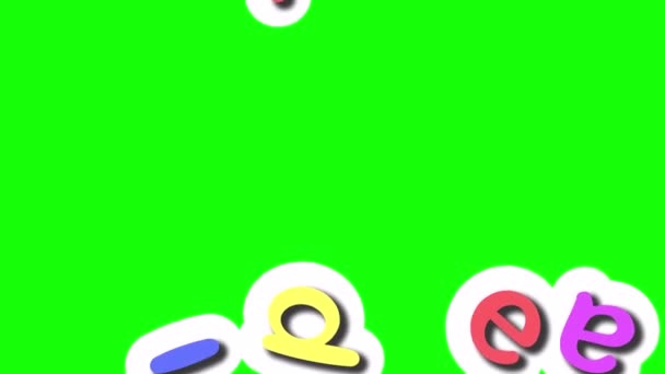 2D animacja upadku i łamania tekstu IDEA na zielony ekran chroma klucz, koncepcja oryginalnego myślenia — Wideo stockowe