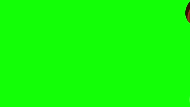 2D вертикальна анімація падаючих кавових зелених бобів на зеленому екрані Chroma Key — стокове відео