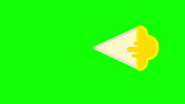 Yeşil ekran bir kromatondaki dondurma külahında düşen dondurmanın dikey 2d animasyonu