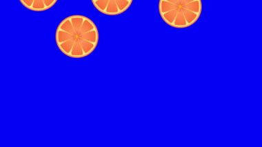 Krom tuşa 2D turuncu düşüyor. Meyve dilimi