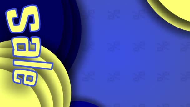 Venta de banner de animación vertical en colores azul y amarillo. Plantilla para una red social. Diseño minimalista — Vídeo de stock