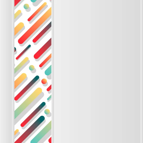 Weiße Banner kopieren Leerzeichen-Vektorvorlage mit blauen grünen und roten Elementen. Moderne geometrische abstrakte quadratische Hintergrundgestaltung für Webdesign. — Stockvektor