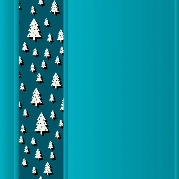 Mavi Yeni Yıl ve Noel arkaplan fotokopi alanı ve beyaz Noel ağaçları. Sosyal medya mobil uygulamaları için modern reklam alanı web pankartı. — Stok Vektör