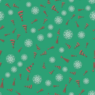 Kusursuz bir Noel modeli. Kış tatili için yeni yıl illüstrasyonları. Şablon posterler, kartlar, kumaşlar veya ambalaj kağıtları için uygundur