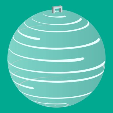 Etrafta çizgili bir Noel topu. Yeni yıl vektör illüstrasyon simgesi