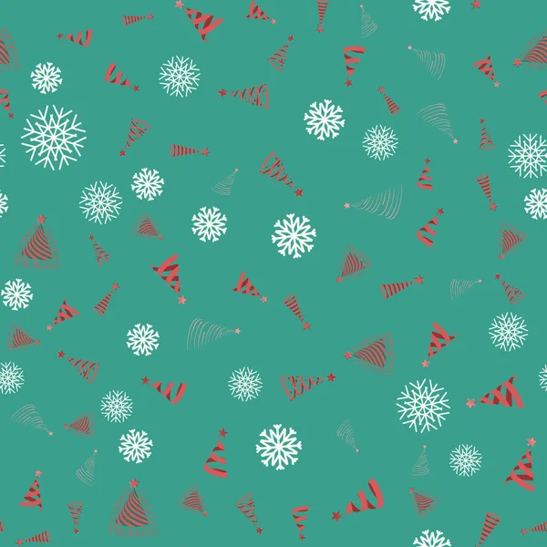 Nahtloses Weihnachtsmuster. Neujahrsvorstellung für die Winterferien. Die Vorlage eignet sich für Poster, Karten, Stoffe oder Geschenkpapier — Stockvektor