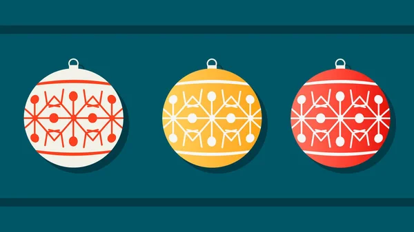 Vector conjunto de bolas de Navidad. Colección de Año Nuevo para las vacaciones — Vector de stock