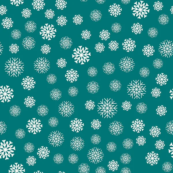 Flocos de neve sem costura padrão. Ano novo vetor fundo ilustração. Fundo de Natal para cartões de felicitações ou papel de embrulho —  Vetores de Stock