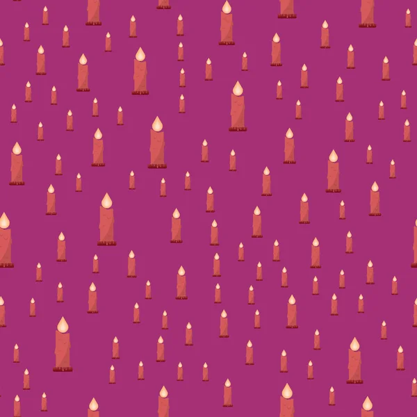 Candle seamless pattern. The template is suitable for posters, cards, fabrics or wrapping paper — Stock Vector