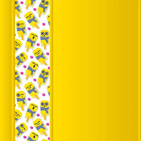 Sárga banner másolja tér vektor sablon olvadó fagylalt. Modern geometriai absztrakt négyzet háttér web design — Stock Vector