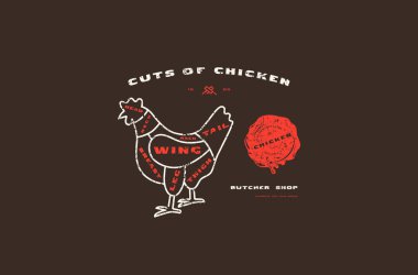 Hisse senedi vektör tavuk diyagramı ince çizgi stilinde keser. Kaba doku ile tasarlayın. Renk siyah arka planda yazdırma