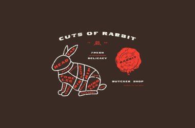 Hisse senedi vektör tavşan diyagramı ince çizgi stilinde keser. Kaba doku ile tasarlayın. Renk siyah arka planda yazdırma