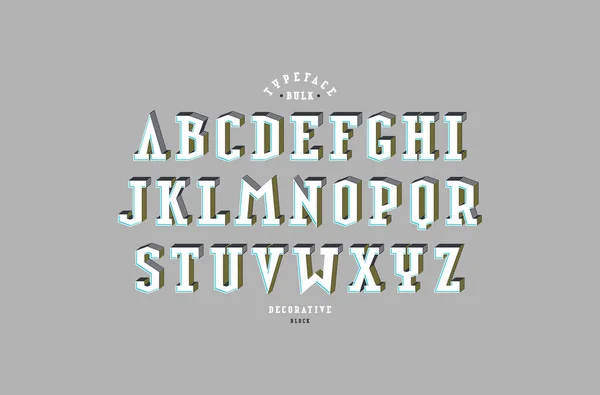 Fuente Decorativa Serif Bulk Cartas Para Logotipo Diseño Del Título — Vector de stock