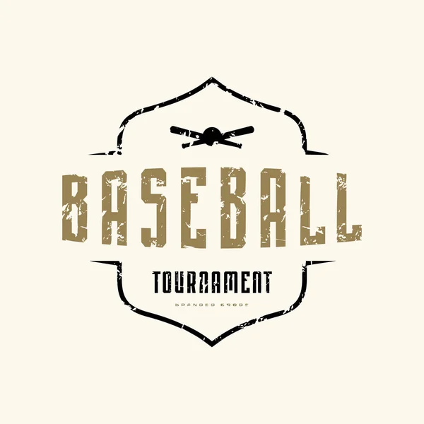 Státní Znak Baseballový Turnaj Vintage Texturou Pro Nálepky Trička Design — Stockový vektor