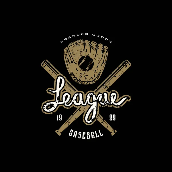 Emblem Campus Baseball Team Vintage Texture Sticker Shirt Design Color — Stock Vector